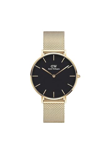 Daniel Wellington Metal Analog Black Dial Unisex's Watch-Dw00100345K, Band Color:Gold