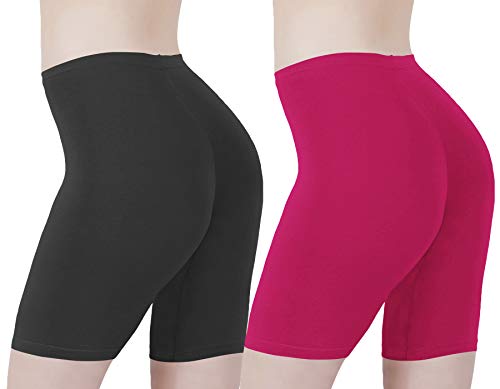 Image of Buy That Trendz Cotton Lycra Tight Fit Stretchable Cycling Shorts Womens | Shorties for Active wear /Exercise /Workout /Yoga /Gym /Cycle /Running Red Grey Combo Pack of 2