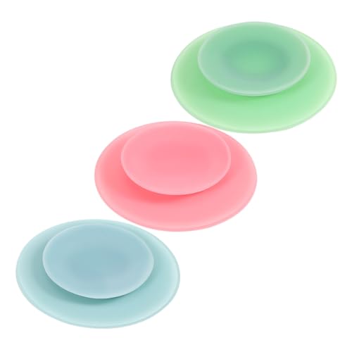 CIYODO 3pcs Double-Sided Suction Cup Mats Silicone Tableware Sucker for Boys and Girls Elderly Patients Slip Mat for Bowls Plates Trays Assorted Colors