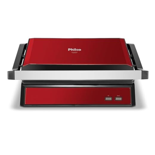Grill e Sanduicheira Philco PGR28VI Inox Red 2 em 1 1250W 220V