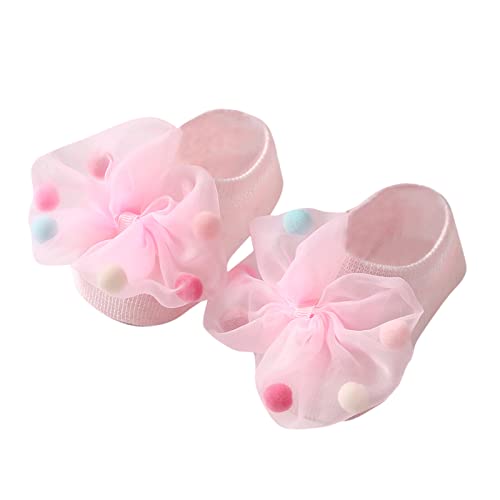 Toddler Cotton Crew Socks with Softy Sole Baby Boys Girls Colorful Bowkot Princess Socks Indoor Floor Floor Socks