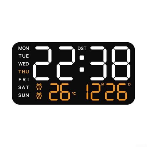 Marchfunny Innovador diseño de soporte colgante de este reloj despertador digital que permite una colocación personalizada en cualquier entorno (negro + naranja)