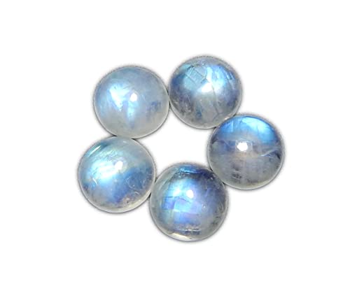 Pierre de lune naturelle arc-en-ciel cabochon rond 10 mm création bijoux AAA