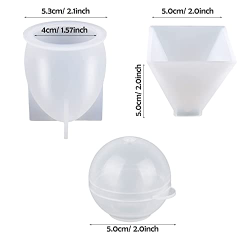 NA Yayatty 5 PCS Resin Egg Molds, 3D Dragon Egg Resin Mold Silicone, Pyramid Silicone Resin Mold, Sphere Jewelry Making Craft Mold with Lamp Base for DIY Craft Ornament and Home Decoration - Image 4