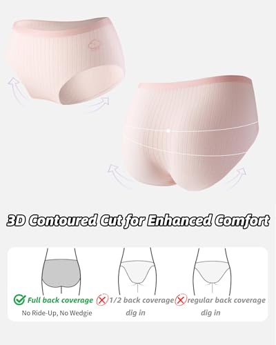Cute Cartoon Panties for Teen Girls Cloud-like Cotton Sweat-wicking Underwear Wide Waistband Mid Rise Briefs 5-Pack3
