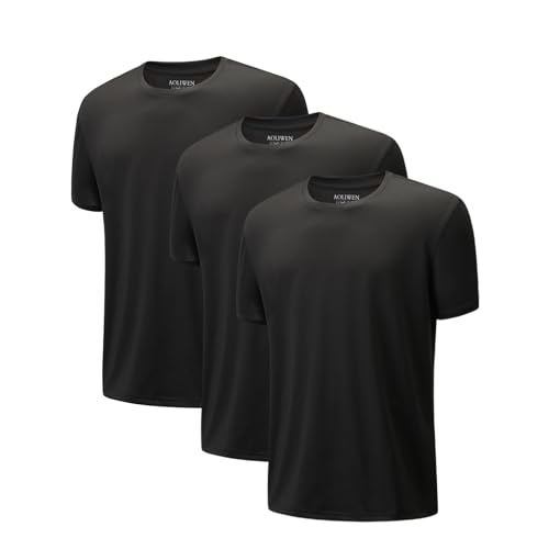 Mens T Shirt - Short Sleeve Crew Neck Soft Fitted Tees 3-Pack