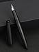 Jinhao 80 Black Fiber Brushed Fountain Pen, Iridium Fine Nib with Ink Converter, Classic Design Smooth Writing Pen (Black Clip)