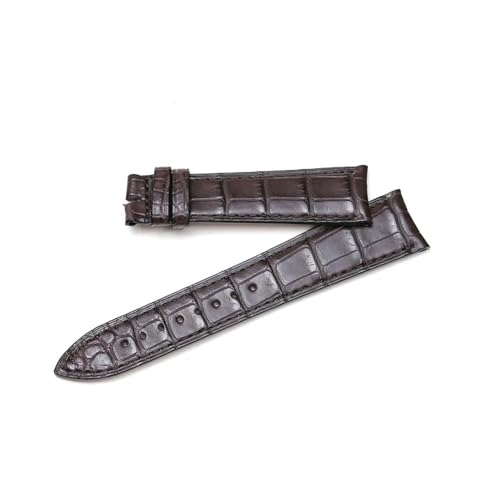Bracelet montre 21mm en cuir marron et noir à extrémité incurvée pour modèle Master - 3