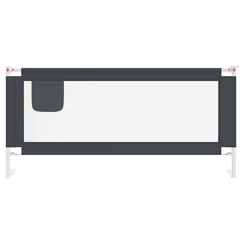 vidaXL Barrière de Sécurité de Lit d'enfant Protection de Lit Bébé Tout-Petits Chambre à Coucher Maison Intérieur Gris Foncé 200x25 cm Tissu