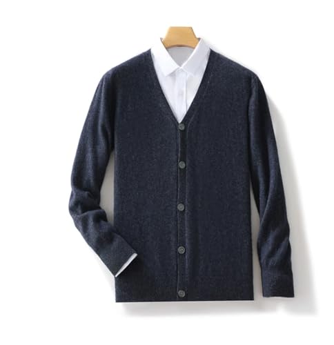 Men's Cardigan Sweater V Neck Loose Long Sleeve Casual Solid Color Knitted Cardigan4