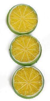 LIUSMMini Simulation Green Lemon Slices Plastic Fake Artificial Fruit Model-20pcs