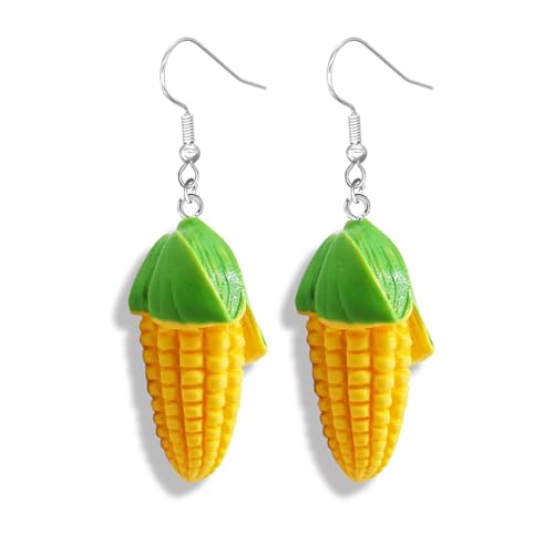 Dreuyet Corn Earrings for Women Handmade Corn on the Cob Earrings Lifelike Cute Yellow Corn Thanksgiving Halloween Holiday Jewelry