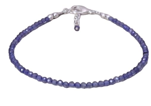 Gourmette saphir d'eau fine joaillerie et argent rose gold