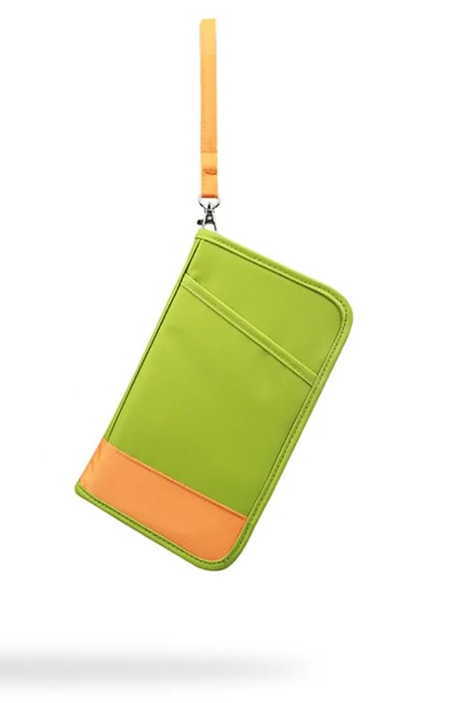 RubikPassport Holder Wallet, Multi Pockets Travel Documents Organizer Zipper Case Bag for Tickets Boarding Card Credit ID Card for Men and Women (Green)