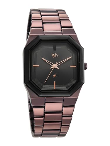 Image of Fastrack Vyb Pioneer with Quartz Analog Black Dial Brown Alloy Strap Watch for Men - FV30048KM03W