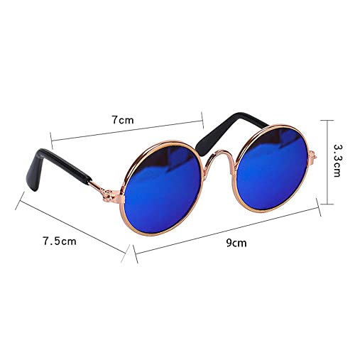 Round Pet Cat Glasses Lovely Sunglasses for Little Dog Cat Eye-wear Reflection Glasses Photos Props Pet Supplies(Pink) - Image 3