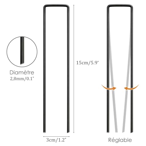 Qianruida 100 Black Modern Plastic Garden Pegs, Camping Staples, Garden Stakes, Mulching Cloth Stakes, Staples for Mulching Cloth - Image 2