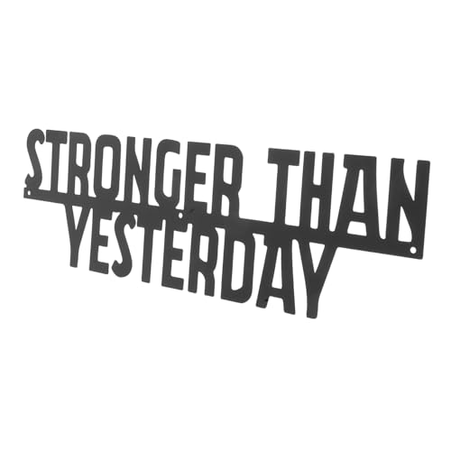 GRIRIW Cartel Motivacional De Metal Para Gimnasio Decoración De Pared Frase Stronger Than Para Motivación Fitness y Entrenamiento Casa De Pared Para Sala De Ejercicios