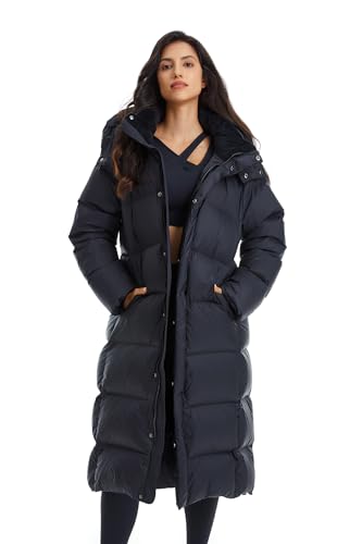 Airlusimon Jaqueta feminina de inverno, resistente à água, espessa, na altura do joelho, leve, com c