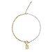 Produktbild Gold Initial Perlenkette für Frauen 18 Karat vergoldet Büroklammer Kette Halskette Zierliche Glieder Perlenkette Halsband Buchstabe B Halsketten für Frauen Freundin Modeschmuck Geschenke Von Auxamy