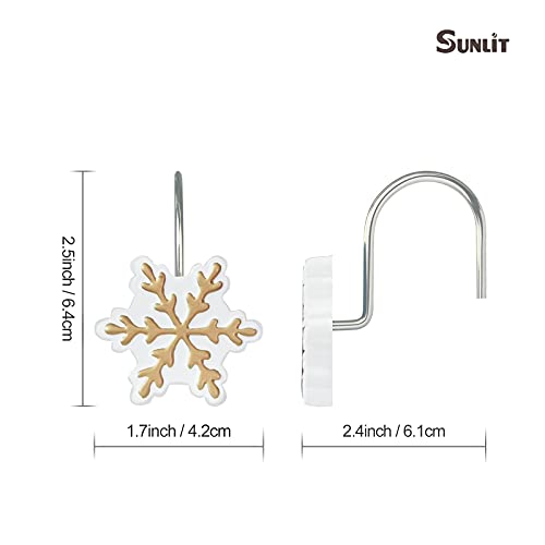 Crochets de rideau de douche flocon de neige, idée cadeau déco de Noël