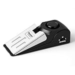 1 Pack Door Stop Alarm, Door Stopper with 120DB Security Alarm, Floor Wedge Door Stop Siren, Door Security Devices for Traveling, Apartment, Hotel and Home, Black
