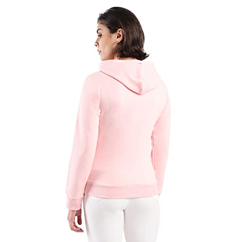 Image of PINACOLADA Women's Cotton Solid Printed Sweatshirt with Hoodie, Regular Fit for Casual Wear Full Sleeve Sweatshirt Crafted with Comfort Fit and High-Performance for Everyday Wear
