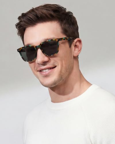 Image of CARFIA Acetate Polarized Sunglasses for Men UV400 Protection Classic Retro Square Shades Driving Glasses