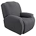 laamei Funda de Sillón Relax Elástica Funda de Sillón Reclinable Completo Protector Cubre para Sofá 1 Plaza Suave Universal para Sala de Estar Dormitorio Hotel(Liso- Gris)