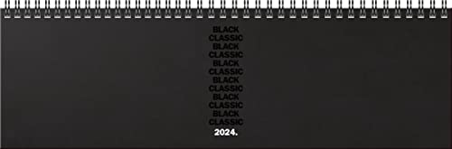 BRUNNEN Wochenkalender „Black Classic“ Modell 774 2024 2 Seiten = 1 Woche Blattgröße 32,6 x 10,2 cm schwarz