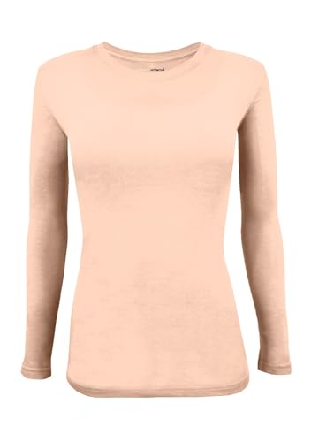 Image of Natural Uniforms Women's Long Sleeve Underscrub T-Shirt - Cotton Blend Scrub Base Layer for Nurses & Medical Professionals