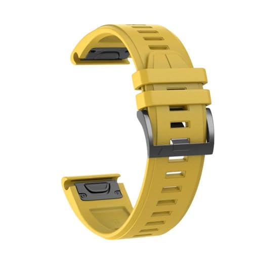 22mm 26mm シリコンストラップ Enduro 3 Tactix ブレスレット Garmin Fenix 8 E 7 7X Pro 5 5X Plus 6 6X Pro Epix Gen 2 QuickFit バンド イエロー (3) QuickFi
