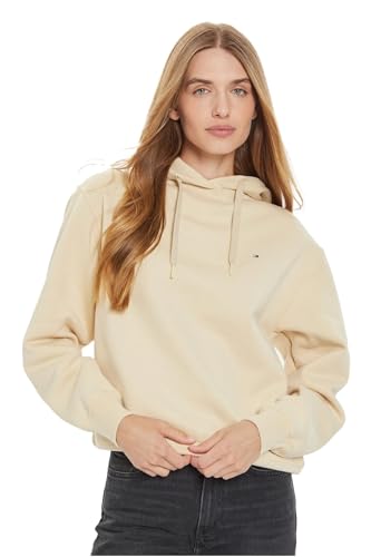 Tommy Hilfiger Sudadera Mujer Flag On Chest con Capucha, Beige (Country Ivory), S