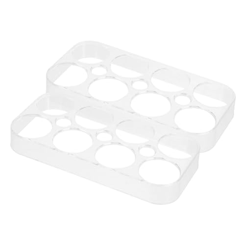 SOPOTUTU 2 Piezas Hueveras Apilables de Compartimentos para Refrigerador Recipiente de Almacenamiento Seguro para Huevos para Nevera Cocina y Camping