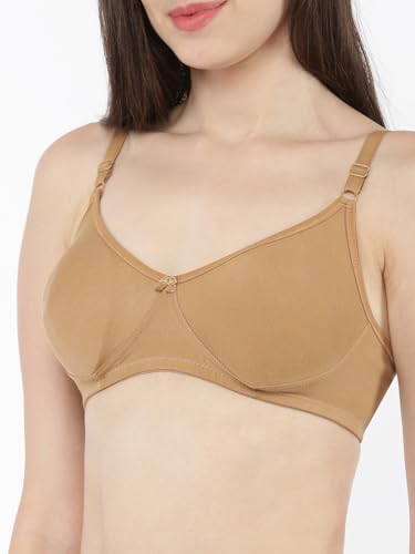 Image of Softline Women's Cotton Rich Wire-Free Non-Padded Molded Bra Combo | Full Coverage & Breathable Comfort | Lightweight, Skin-Friendly Everyday Wear (Pack of 2)