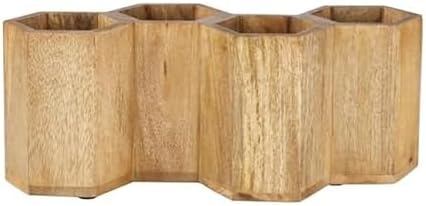Gourmet Basics by Mikasa Hex Wooden Flatware Storage Caddy