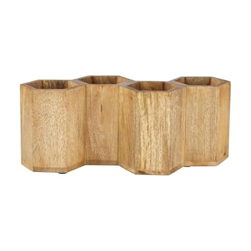 Gourmet Basics by Mikasa Hex Wooden Flatware Storage Caddy