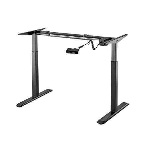 Preisvergleich Produktbild ApeJoy® elektrisch stufenlos höhenverstellbarer Schreibtisch, höhenverstellbares Tischgestell, Standing Desk mit Memory-Funkt, einstellbaren Kollisionsschutz und Soft-Start / Stop (Schwarz)