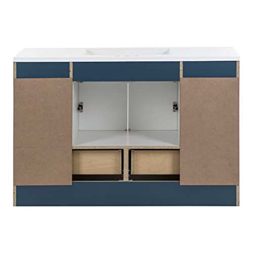 Spring Mill Cabinets Emlyn Bathroom Vanity With Sink, Admiral Blue #TOP3