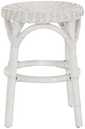 Korb-Outlet Hocker aus natürlichem Rattan/Rattanhocker Rund/Beistell-Hocker/Schemel Badhocker (Weiss) Korb-Outlet Hocker aus natürlichem Rattan/Rattanhocker Rund/Beistell-Hocker/Schemel Badhocker (Weiss)