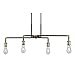 Forte 7116-04-51 Four Light Linear Chandelier, Black/Antique Brass