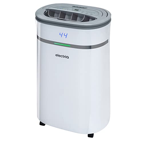 electriQ 25L Low Energy Laundry Dehumidifier and True HEPA UV Air Purifier for 2-6 bed house with Smart App White