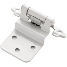20 Pack 10 Pairs 3/8 Inch Inset Cabinet Hinges, Self-Closing Face Mount Hinges with Door Bumpers, White for Kitchen Cabinets, Bathroom Vanities, Furniture Doors