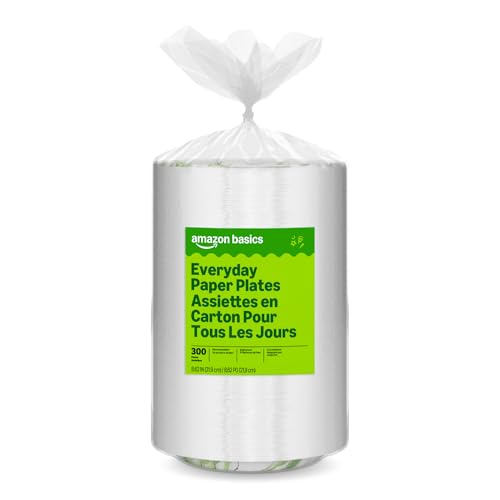 Amazon Basics Everyday Paper Plates, 8.62 Inch...