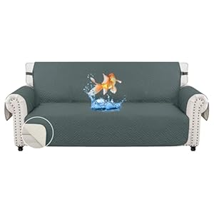 MAXIJIN Sofa Covers Waterproof Sofa Slipcovers Non-Slip 3 Seater Sofa Protectors with Elastic Straps Reversible Universal Couch Covers for Dogs, Pets, kids (Dark Grey, 3 Seater)