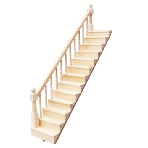 Mini escalier de maison de poupée en bois pour décor de salon miniature