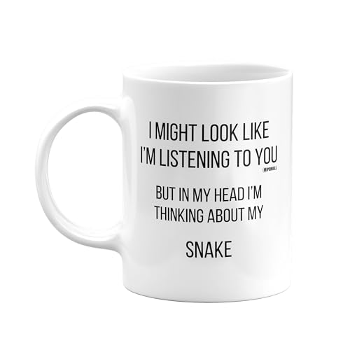 MIPOMALL Mug for Snake Mum or Dad, Funny, Joke or Silly, Birthday Gifts for Men or Women, Presents for Christmas, Secret Santa, I'm Thinking of mm-CA_228_102