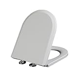 Weißer D-förmiger WC-Sitz mit Schnellverschluss, leicht zu reinigendes Design für Badezimmer und bequemer WC-Sitz, universelle Passform, werten Sie Ihr Badezimmer-Dekor auf