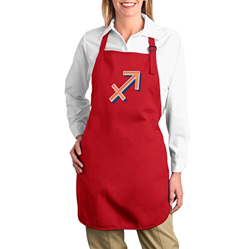 Tablier Cuisine Rouge Sagittaire astres zodiaque symbole universel - 2