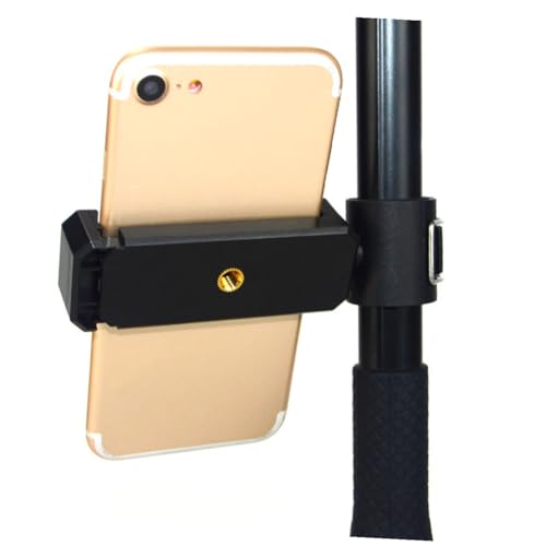 TEHAUX Soporte para Teléfono Móvil Clip de Cierre Seguro Compatible Palo Selfie Compacto y Ligero para Fotografía al Aire Libre Color Negro Accesorio Práctico para Smartphone